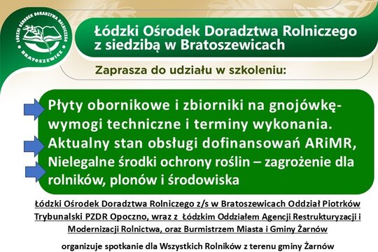 Zaproszenie na szkolenie w Żarnowie