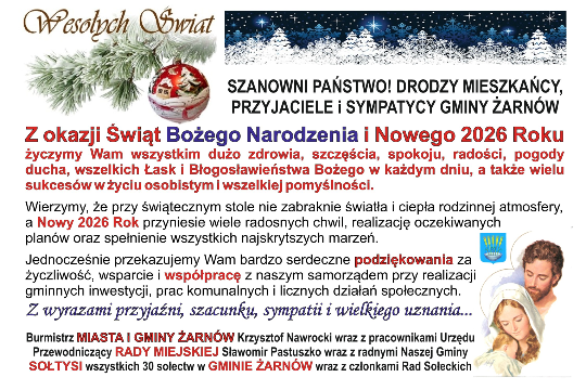 Życzenia Bożonarodzeniowe 2025 i Noworoczne 2026