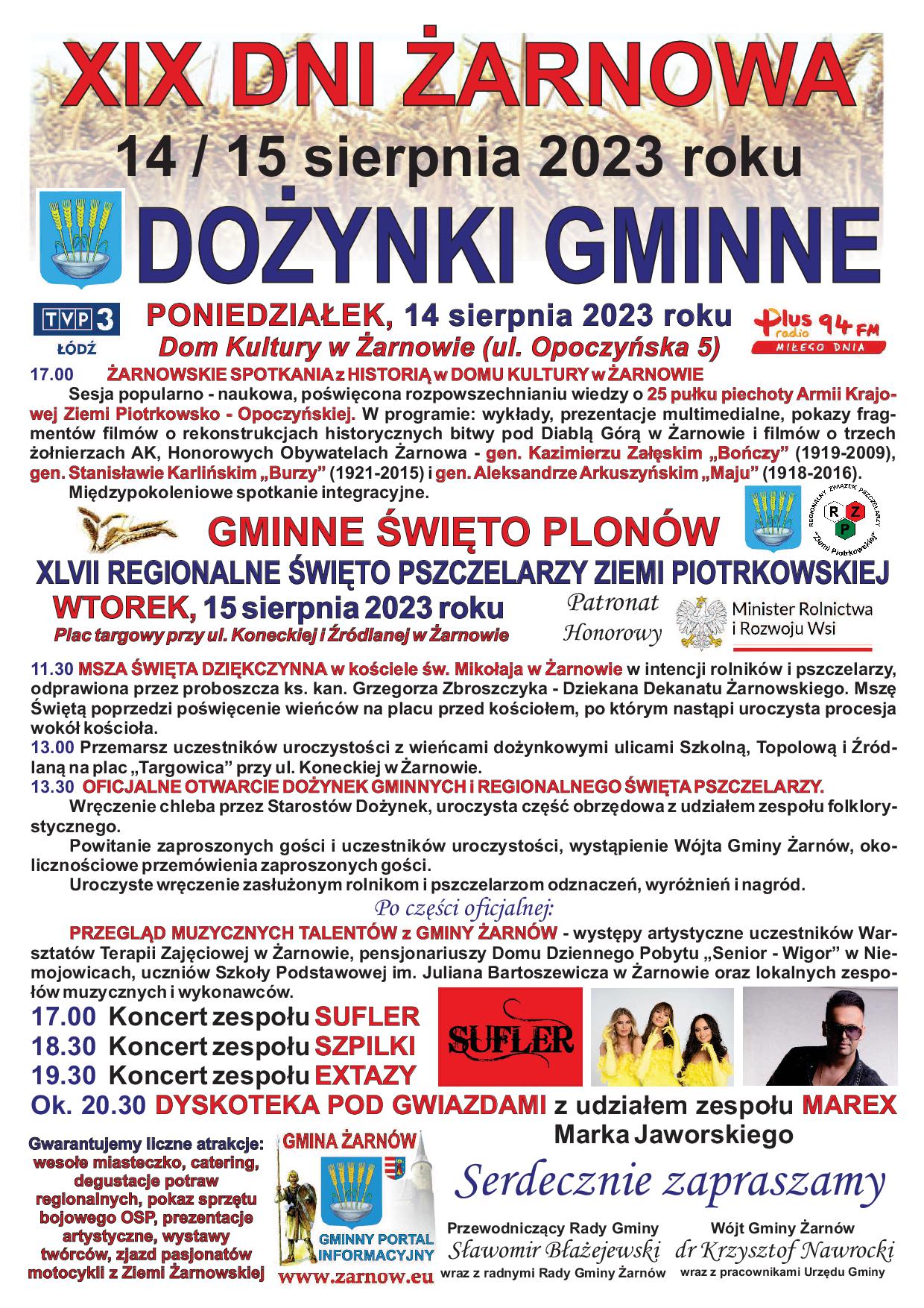 Plakat XIX Dni Żarnowa 2023