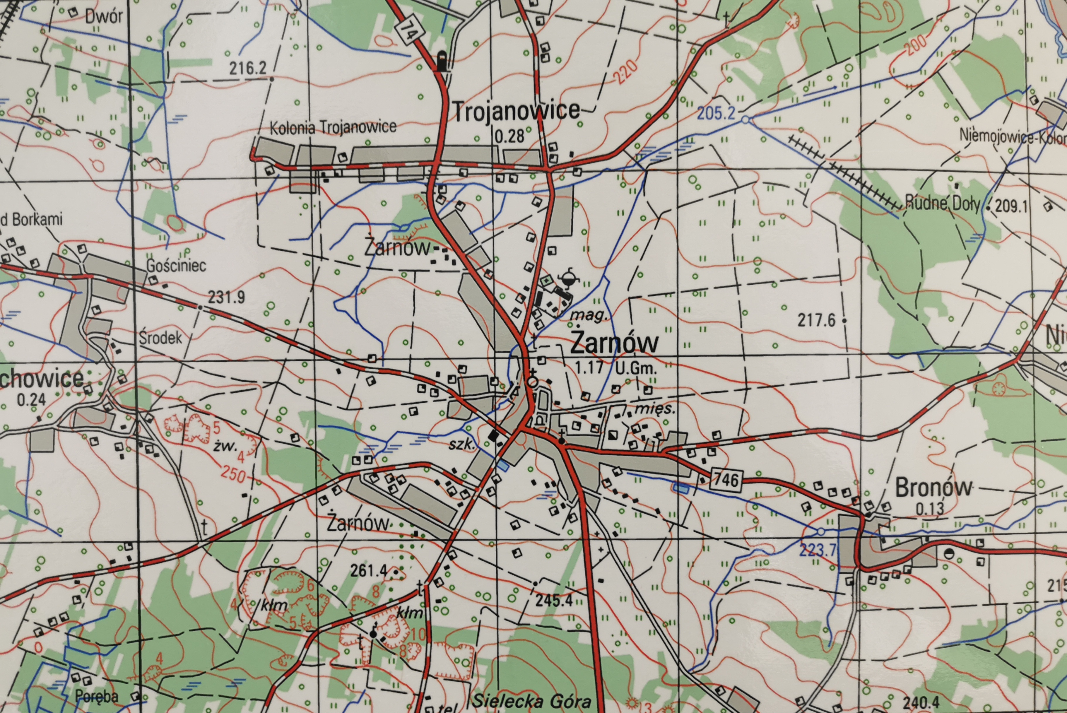 Mapa okolic Żarnowa