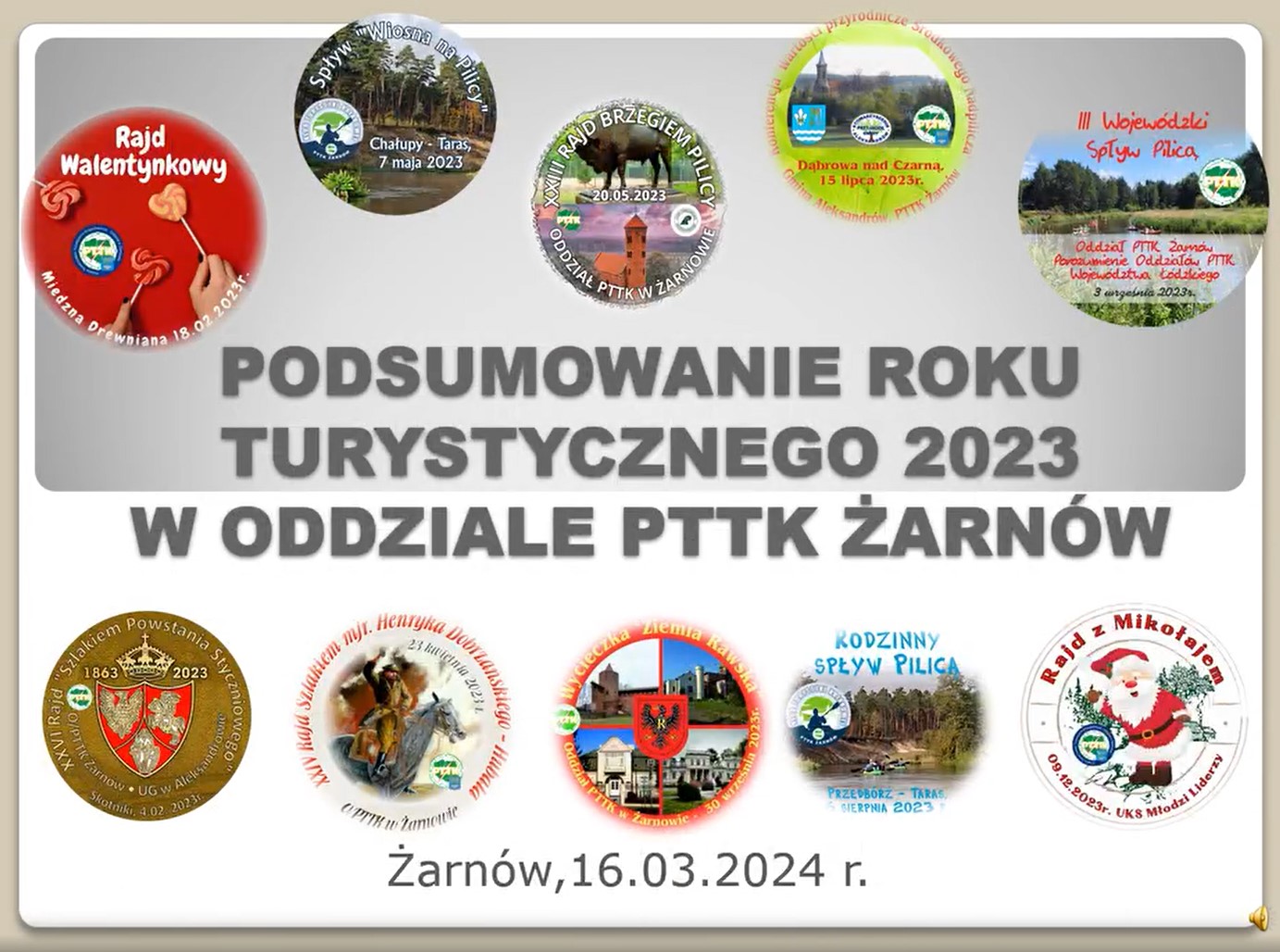 Prezentacja podsumowanie roku turystycznego 2023 PTTK