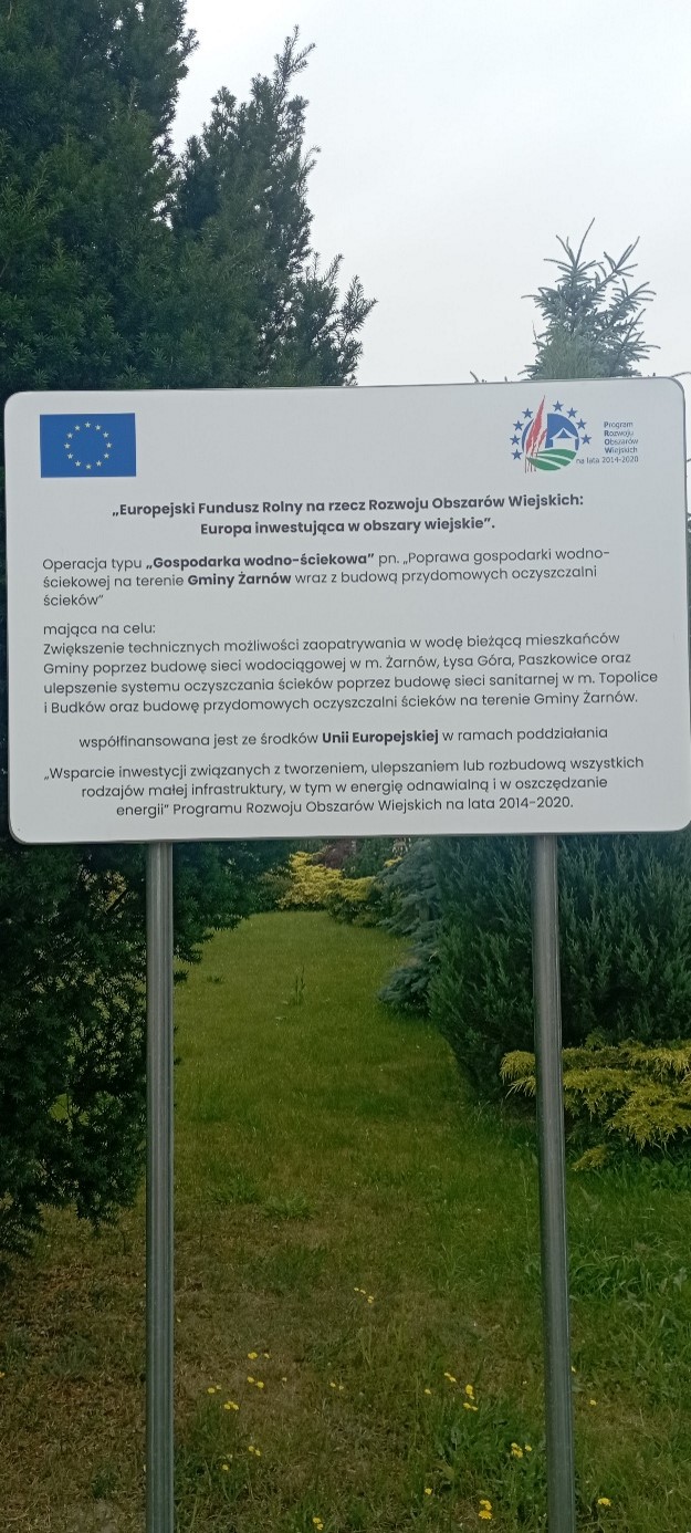 Tablica informacyjna - Przydomowe Oczyszczalnie Ścieków