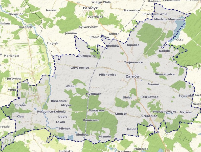Mapa Gminy Żarnów